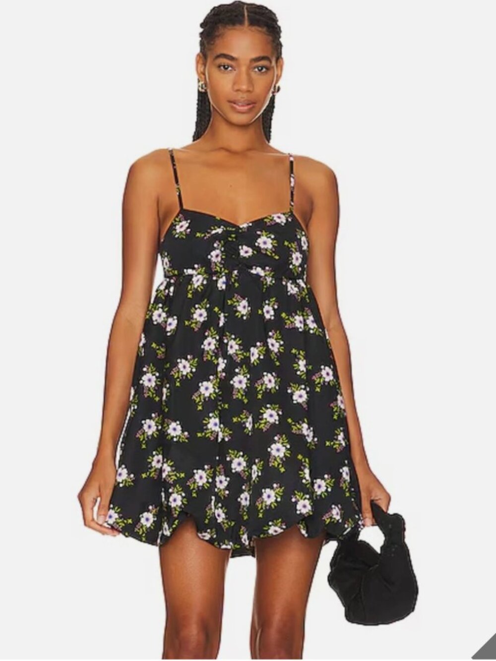 NWT Free People Floral Sleeveless Lined Bubble Dress | Size Small | Black